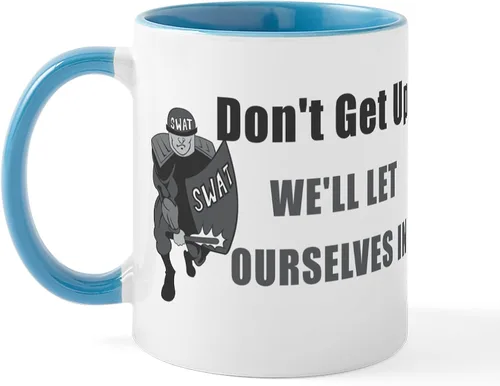 Vista 6 de CafePress SWAT Dont Get Up - Taza de café de cerámica de 11 oz (11.0 fl oz)