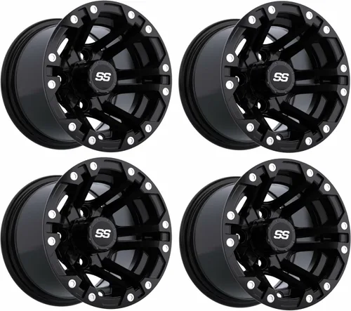 Vista 13 de GTW Specter - Rueda de carrito de golf de aluminio de 10 pulgadas Mecanizado plata/negro