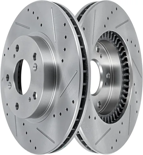 Vista 35 de SCITOO Rotores de freno trasero para Honda para CR-V 2002-2004 Frenos de disco perforados y ranurados Rotores de reemplazo: 31304 Brakes Kit Fit