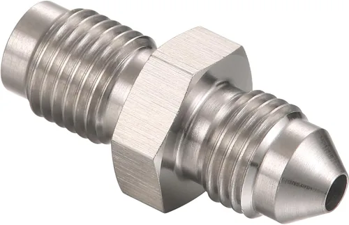 Vista 4 de Adaptador Conector de Ajuste de Manguera de Freno de Acero Inoxidable con Flare Invertido Macho 3AN a Macho 3/8-24