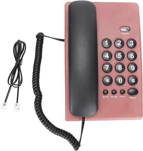 Vista 7 de Teléfono con cable, escritorio con cable de escritorio, teléfono fijo para teléfono con cable con cable con doble auricular magnético, silencio