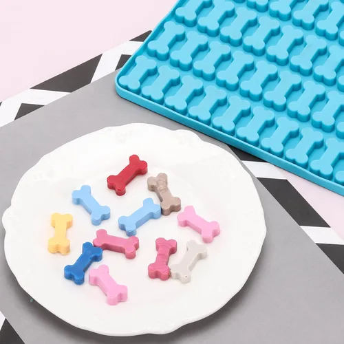 Vista 5 de Moldes para Golosinas para Perros, 108 Cavidades Moldes de Silicona en Forma de Mini Hueso Moldes para Hornear para Golosinas para Perros, Galletas