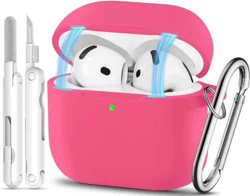Vista 39 de Funda para AirPods Pro, funda de silicona suave compatible con Airpods Pro de 2ª/1ª generación para mujeres y niñas, con kit de limpieza y llavero 1