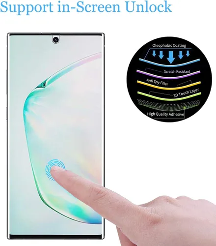 Vista 4 de [Paquete de 2] Protector de pantalla de privacidad compatible con Samsung Galaxy Note 10 Plus Note 10+ Note 10 Plus 5G