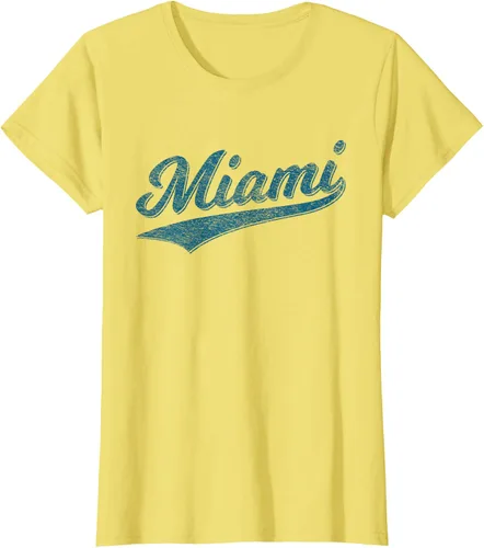 Vista 22 de Camiseta de estilo vintage de Miami Florida VARSITY SCRIPT Sports, gris, S