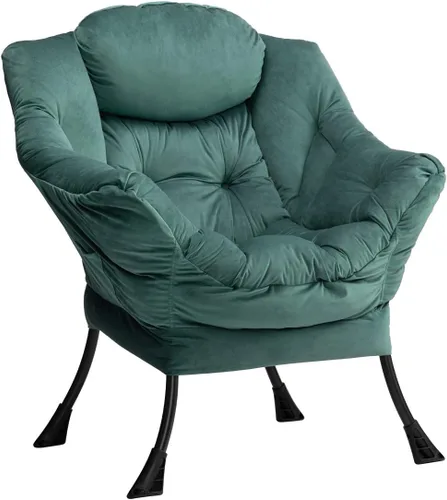 Vista 16 de HollyHOME Silla perezosa con otomana plegable, sillón cómodo y reposapiés plegable, sofá de ocio silla de lectura y reposapiés para sala de estar