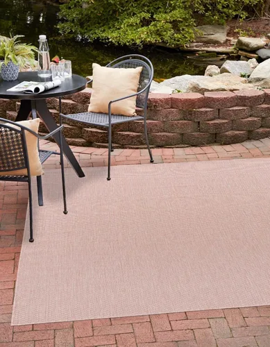 Vista 33 de Unique Loom Collection - Alfombra casual de transición sólida jaspeada para interiores y exteriores