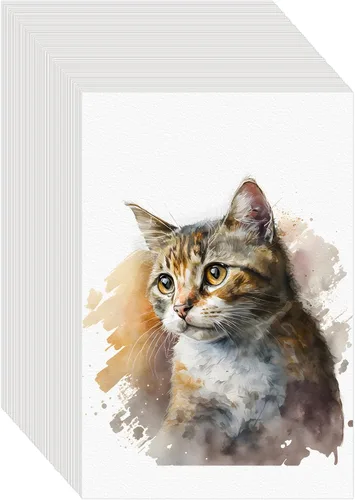 Vista 18 de 100PCS 2.5x3.5 Watercolor Paper Bulk, 140lb/300g Cold Press Thick Water Color Paper Pad for Child Adult, White Art Paper for Drawing Painting