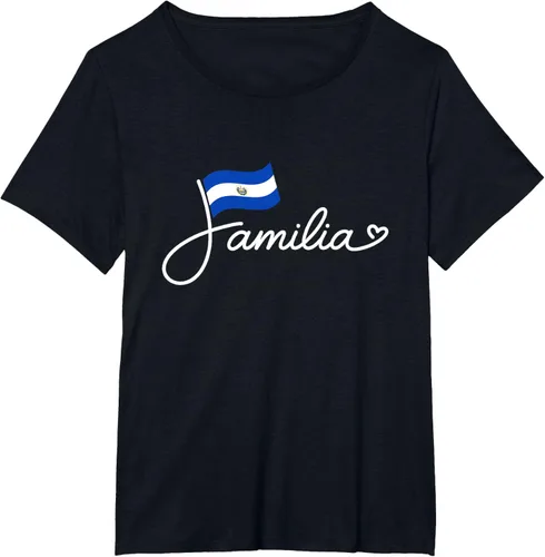 Vista 34 de El Salvador Familia - Camiseta con texto en inglés "La Familia de la Bandera Salvadoreña