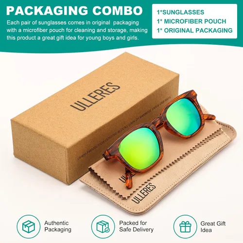 Vista 5 de Lentes de sol para niños, lentes de sol polarizados retro de los años 80 para niños y niñas, A Strip Demi, talla única