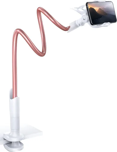 Vista 8 de Lamicall Soporte para teléfono con cuello de cisne para cama, clip de abrazadera de montaje para teléfono celular, brazo largo flexible, montaje