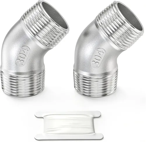 Vista 31 de TAISHER 2 piezas de acero inoxidable 304 accesorios de codo de 90 grados, tubo hembra NPT de 1 pulgada a 1 pulgada NPT hembra 304 accesorio