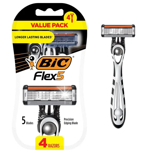 Vista 8 de BIC Flex 5 Sensitive - Maquinillas de afeitar desechables de 5 cuchillas para hombre, afeitado cómodo, paquete de 2