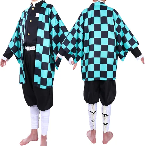Vista 3 de Antsparty Tanjiro Nezuko - Disfraz de cosplay para niños y adultos, kimono de anime, Halloween, Shinobu Zenitsu fiesta de cosplay