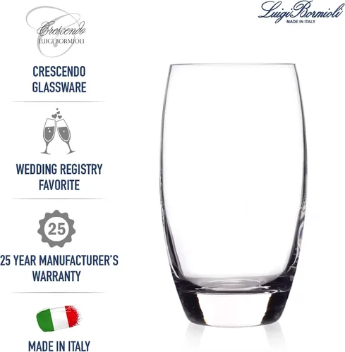 Vista 11 de Luigi Bormioli Crescendo Vasos Highball - Juego de 4 vasos altos de cristal sin plomo de 20 onzas con base gruesa, bordes cortados con láser
