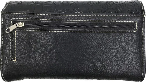 Vista 4 de Zelris Cartera cruzada de cuero vegano de PU bordada con caballo de cría occidental, Negro -, Zelris Damasco
