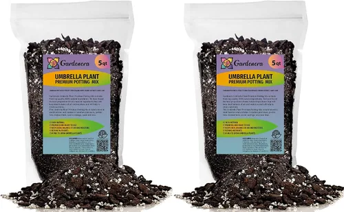 Vista 3 de Gardenera Umbrella Plant Potting Mix - Mezcla prémium para follaje vibrante y fuerte desarrollo de raíces, 1 cuarto de galón
