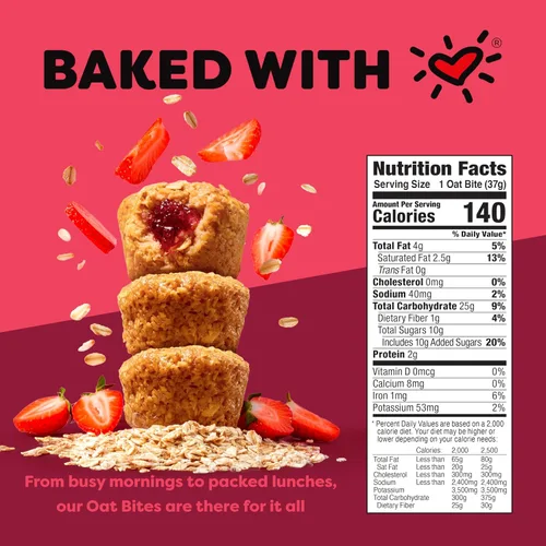Vista 2 de Bobo's Oat Bites Stuff'd - Paquete variado (fresa, mantequilla de maní y gelatina y pastel de manzana), paquete de 30 (bocados de 1.3 onzas), avena