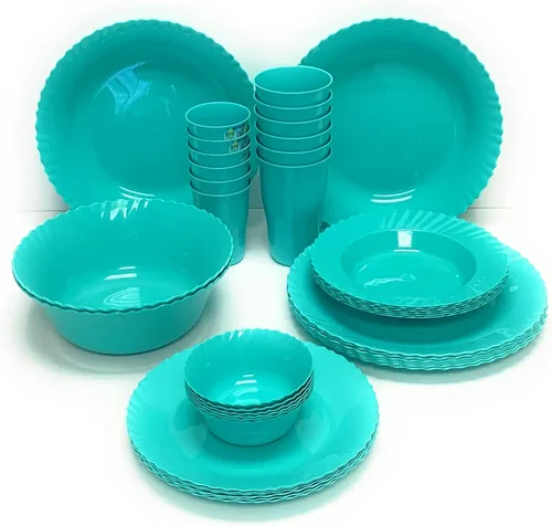 Vista 41 de Mintra Home Colección Curly (Plato de 9.75 pulgadas - 12 piezas, Azul)