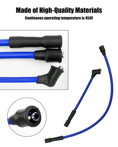 Vista 2 de Cable de Bujía de 10mm para Harley Davidson Sportster 883 1200 XL 1986-2003, 2104-0143 - Azul Silicona Replace 2104-0143, 1986-2003, Blue Silicone