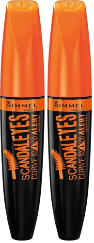 Vista 8 de Rimmel ScandalEyes Curve Alert - Máscara de pestañas con forro Kajal impermeable ScandalEyes Kohl Kajal, 1 juego, combo 001 negro