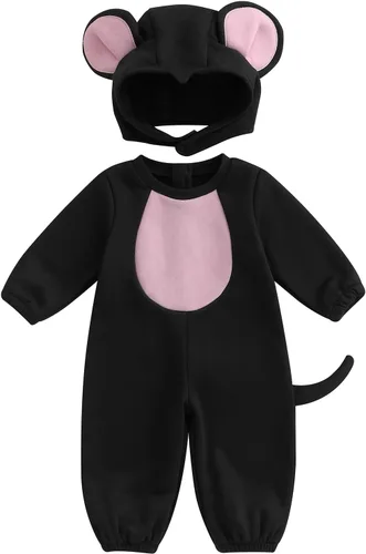 Vista 8 de Disfraz de animal de Halloween para bebé, mameluco con pies y cremallera con sombrero separado Red Devil