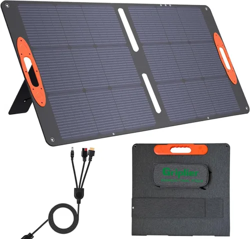 Vista 8 de Paneles solares portátiles de 60 W, panel solar plegable ETFE con puertos USB-C/USB-A/CC para senderismo, camping, mochileros, cargador solar