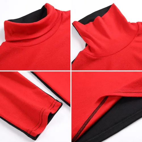 Vista 22 de Camiseta de manga larga para hombre, ajustada, ligera, con cuello de tortuga