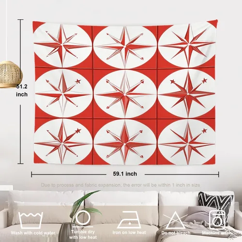 Vista 5 de Batmerry Abstract Repeat Polyester Tapestry, Tiled Directional Lightweight Wall Hanging High-Definition Print Backdrop For Dorm Room Bedroom Living