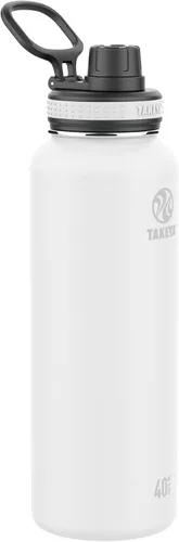 Vista 21 de Takeya Originals - Botella de agua de acero inoxidable con aislamiento al vacío de 18 onzas con tapa de boquilla, negra