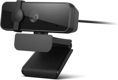 Vista 2 de Webcam HD 1080p Lenovo (300 FHD) - Negra con ángulo amplio de 95°, rotación y inclinación de 360°, micrófonos duales, obturador de privacidad