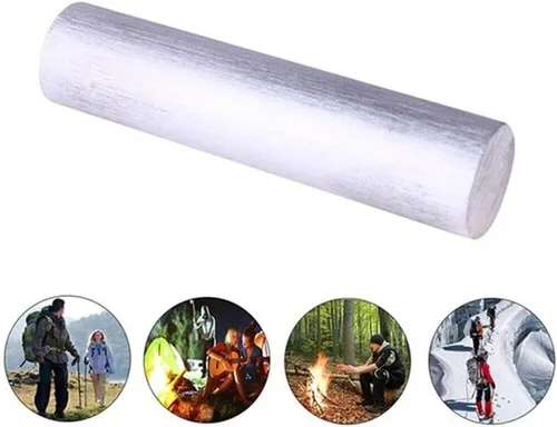 Vista 7 de TEAMWILL Barra de metal de magnesio 99.99% 0.630 in x 3.543 in 0.63 "* 3.5" supervivencia de emergencia de fuego ligero, 5 uds
