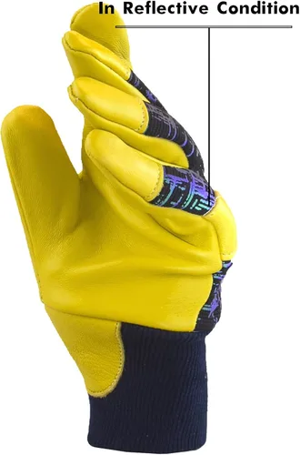 Vista 2 de Kids Winter Gloves, 3M Thinsulate Lined Warm Insulated Toddler Work Gloves with Soft Sheepskin for Cold Weather negro+amarillo