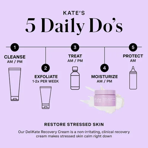 Vista 6 de Kate Somerville DeliKate Crema de Recuperación – Tratamiento Hidratante Clínicamente Formulado – Alivio de Irritación y Enrojecimiento para Piel