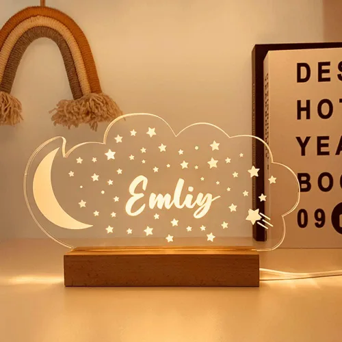 Vista 9 de Luz nocturna personalizada para bebés y niños, lámpara LED de oso con nombre personalizado para niñas y niños, luces nocturnas con nombre