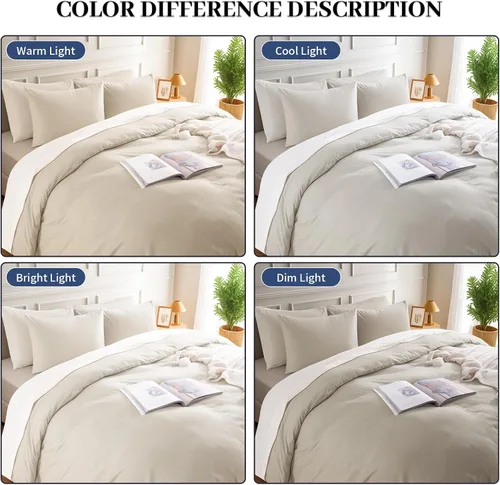 Vista 198 de NEXHOME PRO Funda de edredón Twin XL 100% algodón lavado, transpirable, duradera, texturizada, similar al lino, juego de ropa de cama para el hogar