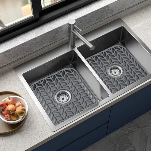 Vista 6 de Protectores de fregadero para fregadero de cocina de 12, 13, 16, 18, 19, 24, 26, 28, 29, 30 pulgadas, alfombrilla de silicona para fregadero