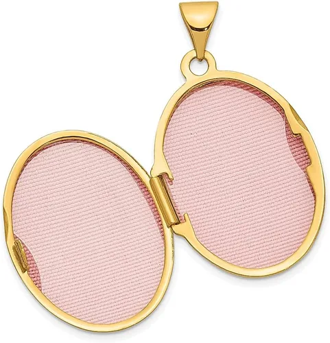 Vista 5 de Colgante portafotos IceCarats de oro amarillo de 14quilates, ovalado, para mujer, para fotos, como regalo de San Valentín