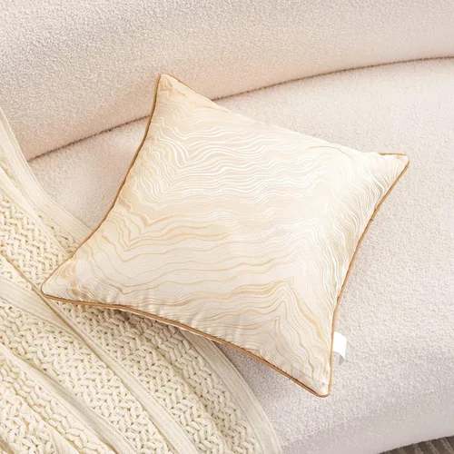 Vista 3 de Avigers - Funda de almohada de 18 x 18 pulgadas, color beige, mezcla de rayón, cremallera oculta