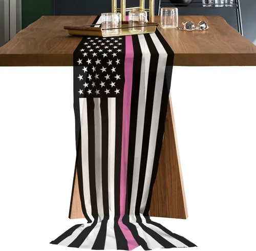 Vista 7 de Double Love Flower Black Plaid Chiffon Table Runner 55 Inches Long, Voile Sheer Tulle Runner for Rustic Wedding Reception Bridal Shower Decorations
