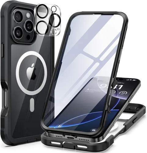 Vista 22 de seacosmo Funda para iPhone Air, Parachoques de Cuerpo Completo con Pantalla de Vidrio Templado 9H Integrada y Protector de Lente de Cámara