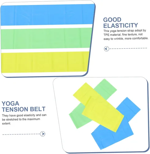 Vista 5 de KOMBIUDA 3Pcs Yoga Stretch Strap Resistance Bands for Full-Body Exercise TPE Elastic Bands for Strength Training Shoulder Back Leg Workout Portable