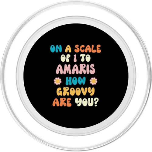 Vista 2 de AMARIS Cute Retro Girls Groovy AMARIS Personalized Name PopSockets MagSafe PopGrip for iPhone