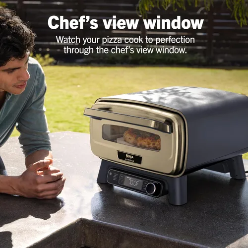 Vista 9 de Ninja Artisan MO201BL1 - Horno de pizza para exteriores, 12 pulgadas, pizza de 3 minutos, napolitano, corteza fina, New York Chicago, personalizado