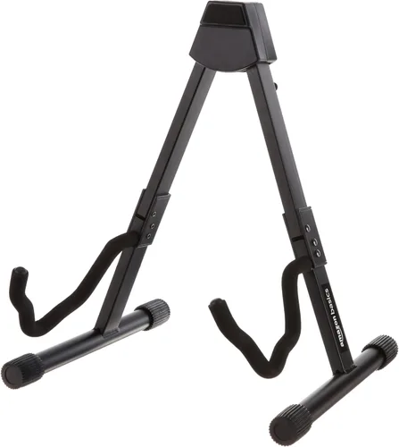 Vista 13 de Amazon Basics Soporte plegable portátil ajustable para guitarras eléctricas y acústicas, en forma de A, totalmente montado con espuma acolchada