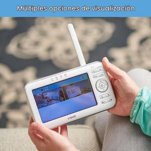 Vista 7 de VTech VM351-2 Monitor de video para bebés con lente óptica gran angular intercambiable y lente óptica estándar, 720p