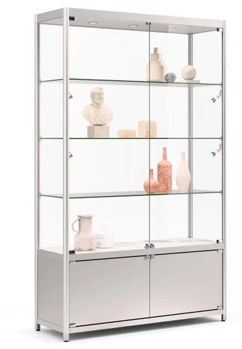Vista 9 de Displays2go vitrina de cristal de 48", marco de aluminio negro