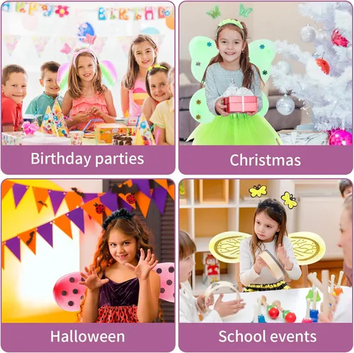 Vista 8 de Seawhisper Princess Girls Dress Up Trunk Clothes for Kids Toddler Pretend Play Ladybug Bee Butterfly Costume Accessories