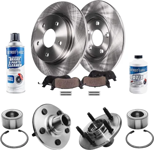 Vista 73 de Detroit Axle - 4 rotores de freno para Ford 1994-2004 Mustang, rotores de freno de disco delanteros y traseros 1995 1996 1997 1998 1999 2000 2001