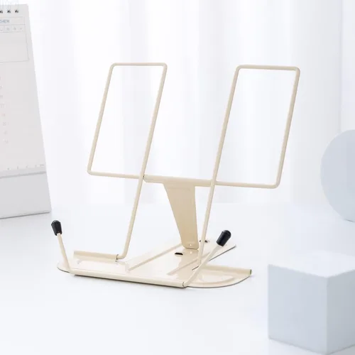 Vista 15 de MSDADA - Soporte de libros de metal para escritorio, soporte ajustable para lectura, soporte portátil para libros de cocina y documentos, soporte